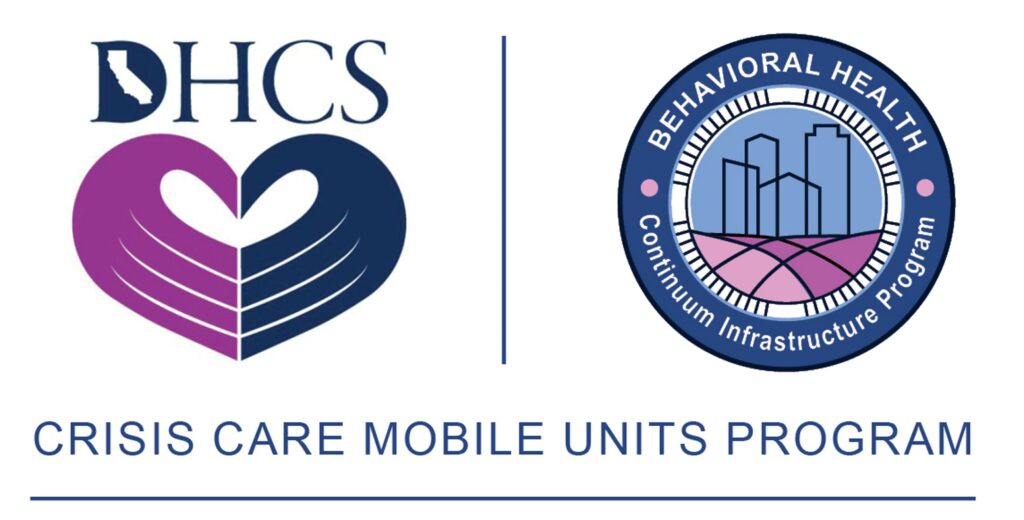 DHCS, Behavoral Health Continuum Infrastructure Program, and Crisis Care Mobile Units Program logos